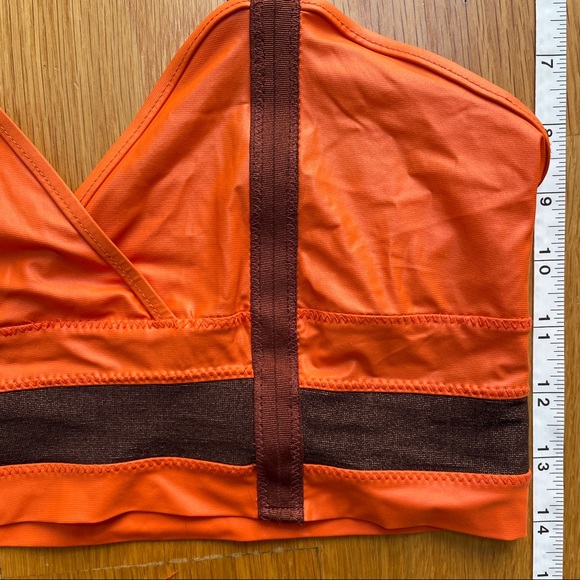VPL bright orange and brown sparkle stretchy bra - Picture 8 of 8